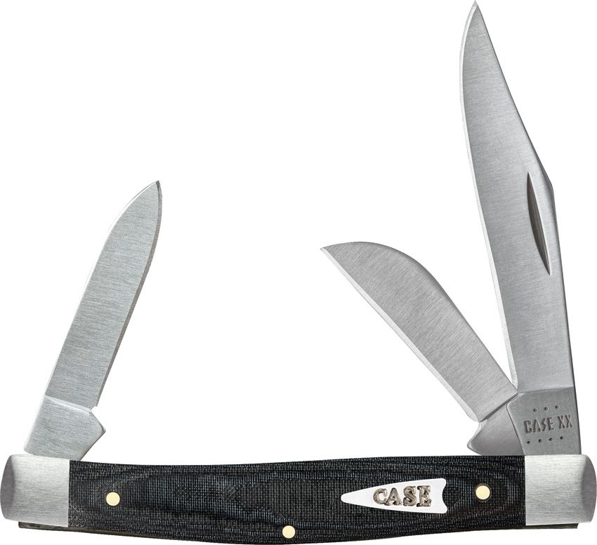 Case Cutlery Stockman Black Micarta Folding Knife CA27818