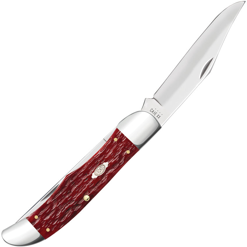 Case Folding Hunter Dark Red Peach Seed Jigged Bone