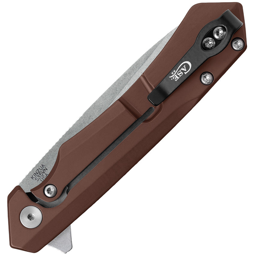 Case Kinzua Framelock Brown Aluminum S35VN Tanto