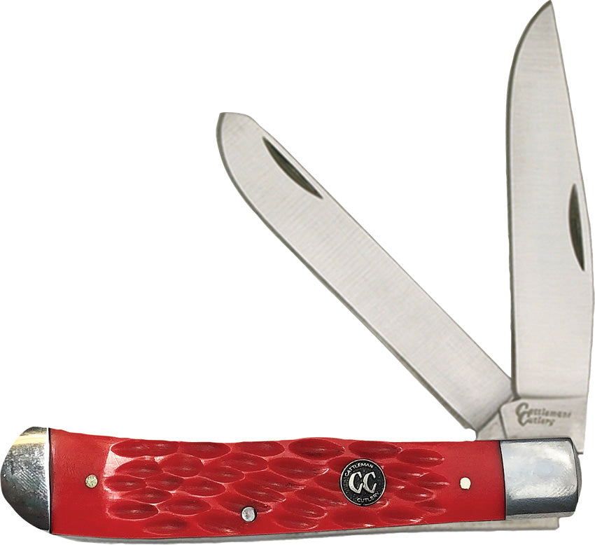 Cattleman's Cutlery Signature Trapper Red Jigged Delrin