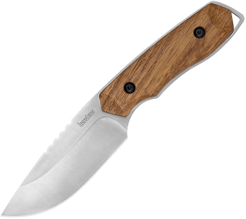 Kershaw Small Fixed Blade Knife Brown Wood Handle KS1417
