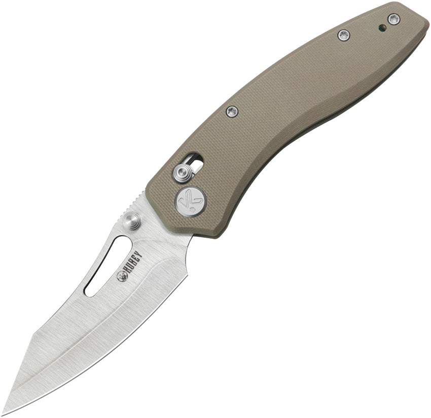 Kubey Caiman Crossbar Lock Tan G10 San Mai M2