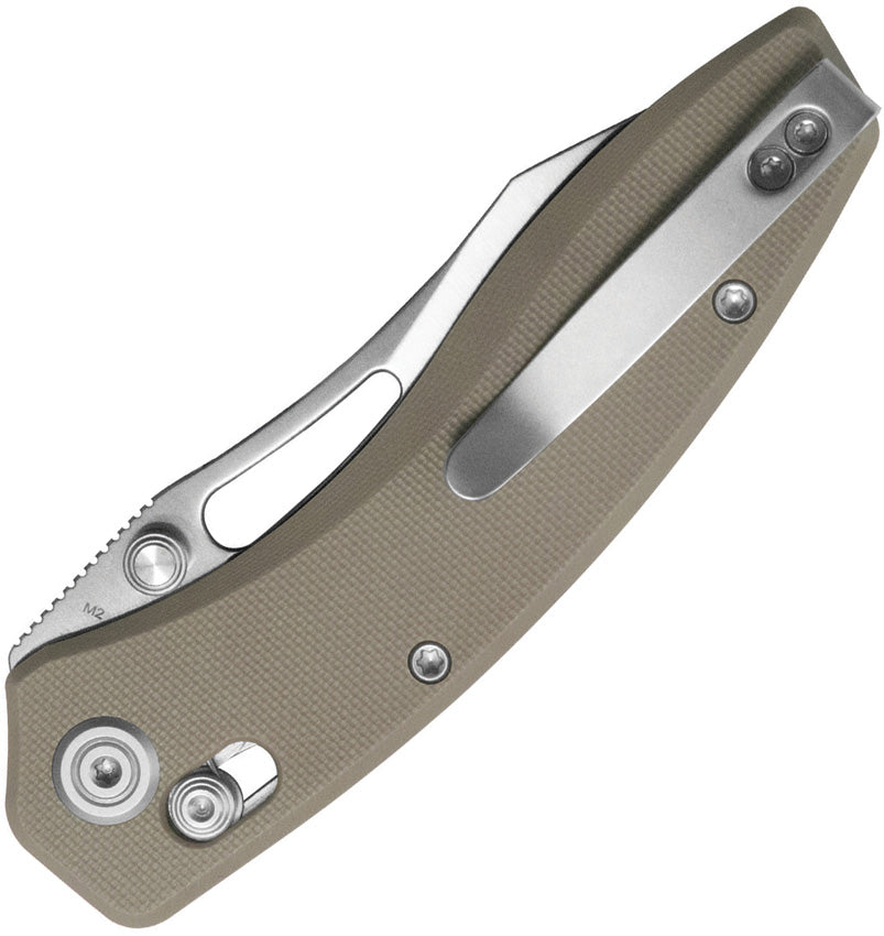 Kubey Caiman Crossbar Lock Tan G10 San Mai M2
