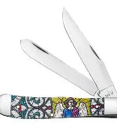 Case XX Stained Glass Angel Color Wash Natural Bone Trapper