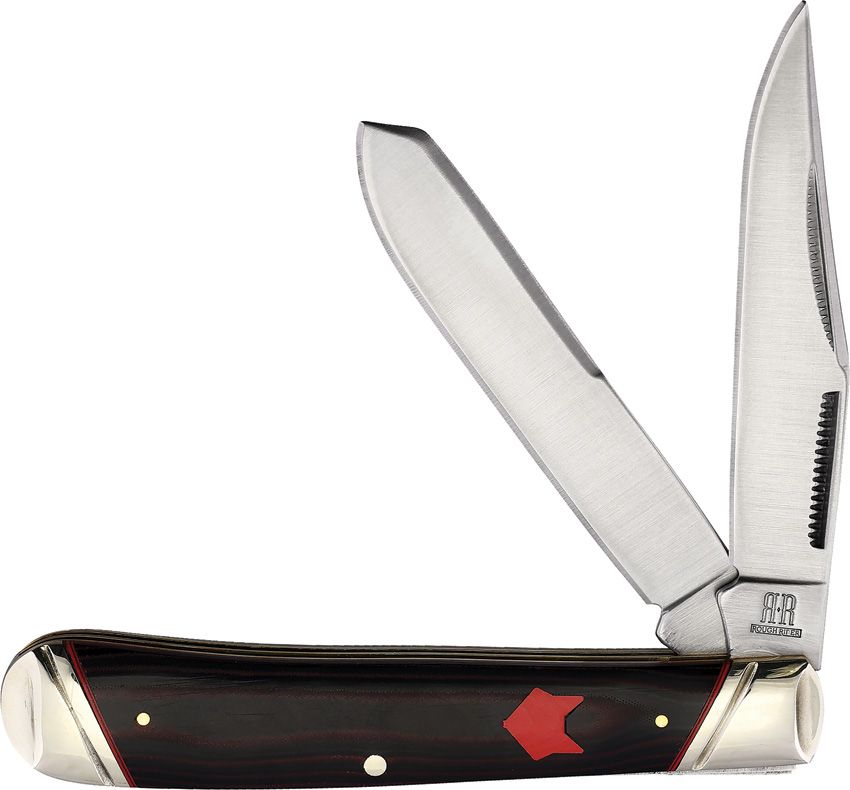 Rough Rider Red Fox Trapper Folding Knife Black & Red Micarta RR2292