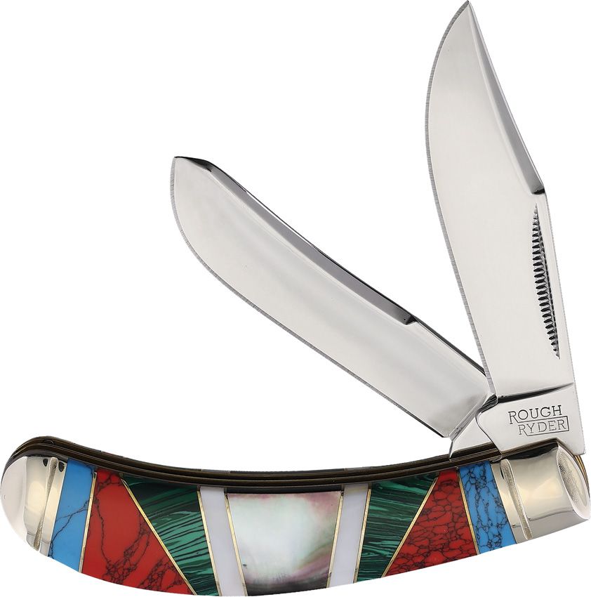 Rough Rider Bow Trapper Folding Knife Stone & Pearl Handle RR2414